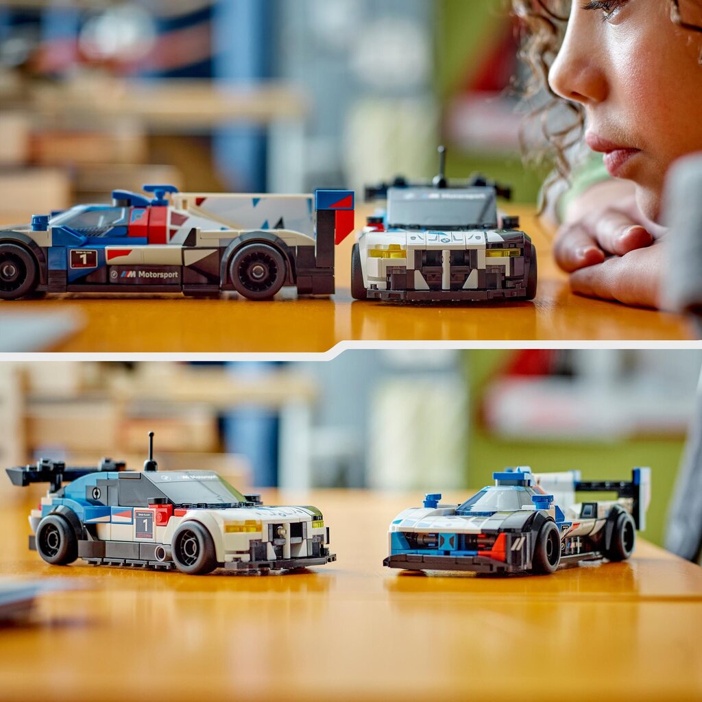 76922 LEGO® Speed Champions Lenktyniniai automobiliai BMW M4 GT3 ir BMW M Hybrid V8 kaina ir informacija | Konstruktoriai ir kaladėlės | pigu.lt