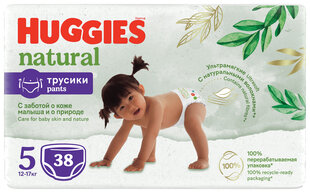 Sauskelnės Huggies Natural Pants, 5(12-17kg), 38 vnt. kaina ir informacija | Sauskelnės | pigu.lt