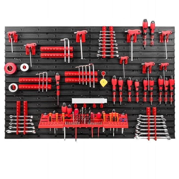 Sienelė įrankiams su įvairiomis lentynomis PAfen 1152 x 780 mm kaina ir informacija | Įrankių dėžės, laikikliai | pigu.lt