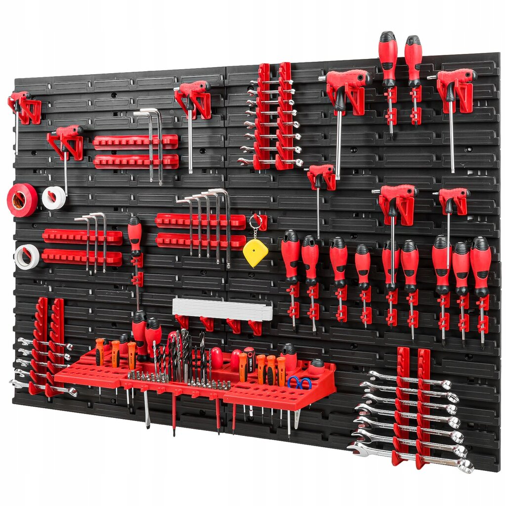 Sienelė įrankiams su įvairiomis lentynomis PAfen 1152 x 780 mm kaina ir informacija | Įrankių dėžės, laikikliai | pigu.lt