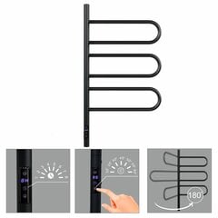 Elektrinė šildoma rankšluosčių kabykla Telvel ti r3 black, 44х80 cm, 105 W kaina ir informacija | Gyvatukai, vonios radiatoriai | pigu.lt