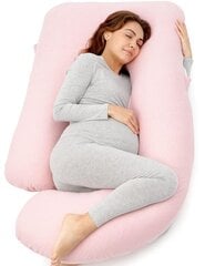 Multifunkcinė nėščiosios pagalvė Momcozy Jersey Cotton, rožinė цена и информация | Подушки для беременных и кормящих | pigu.lt