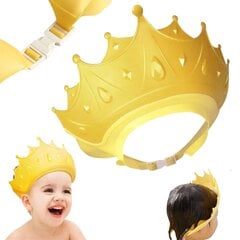 Maudymosi kepuraitė kūdikiams karūna, geltona kaina ir informacija | Maudynių priemonės | pigu.lt