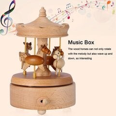 Medinė muzikinė dėžutė Carousel kaina ir informacija | Lavinamieji žaislai | pigu.lt