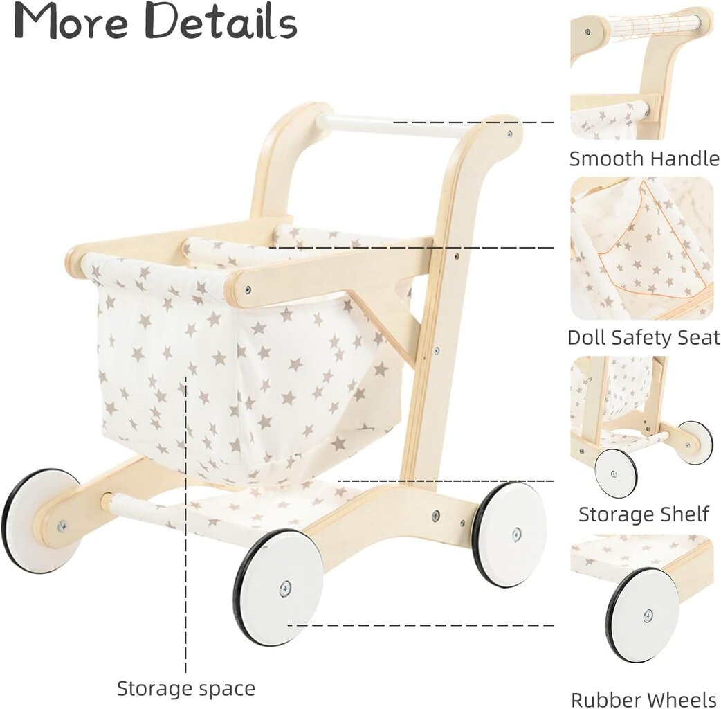 Kūdikių vežimėliai lėlėms kaina ir informacija | Žaislai kūdikiams | pigu.lt