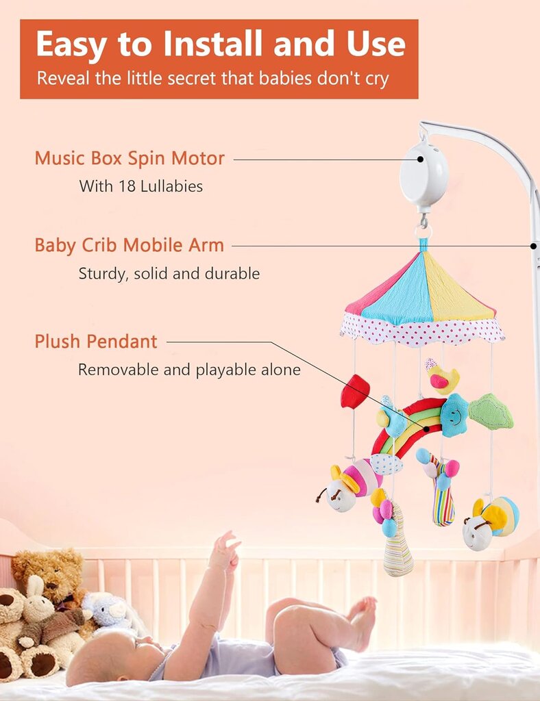 Kabantys besisukantys barškučiai su muzika цена и информация | Žaislai kūdikiams | pigu.lt
