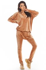 Laisvalaikio kelnės moterims Awama LKK149779.1907, smėlio spalvos цена и информация | Женские брюки | pigu.lt