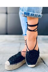 Espadrilės moterims Inello LKK1665532679, juodos kaina ir informacija | Bateliai moterims  | pigu.lt