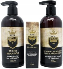 Rinkinys barzdos priežiūrai By My Beard vyrams: šampūnas, 300 ml + kondicionierius, 300 ml + aliejus, 30 ml kaina ir informacija | Skutimosi priemonės ir kosmetika | pigu.lt
