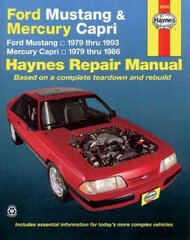 Ford Mustang, Ghia & Cobra (1979-1993) & Mercury Capri, Ghia & RS (1979-1986) in-line 4 cyl & 6 cyl, V6 & V8 Haynes Repair Manual (USA) Revised edition kaina ir informacija | Enciklopedijos ir žinynai | pigu.lt