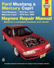 Ford Mustang, Ghia & Cobra (1979-1993) & Mercury Capri, Ghia & RS (1979-1986) in-line 4 cyl & 6 cyl, V6 & V8 Haynes Repair Manual (USA) Revised edition цена и информация | Энциклопедии, справочники | pigu.lt