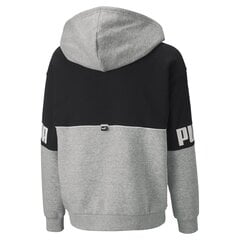 Джемпер Puma Ess Block Hoodie Black Grey Yellow 849081 04 849081 04/140 цена и информация | Свитеры, жилетки, пиджаки для девочек | pigu.lt