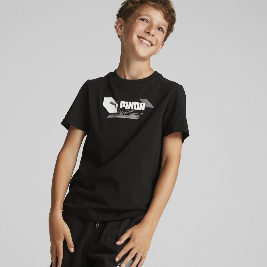 Marškinėliai berniukams Puma, juodi kaina ir informacija | Marškinėliai berniukams | pigu.lt