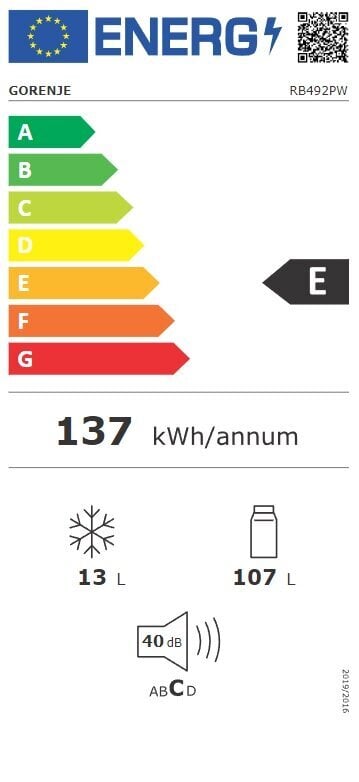 Gorenje RB492PW kaina ir informacija | Šaldytuvai | pigu.lt