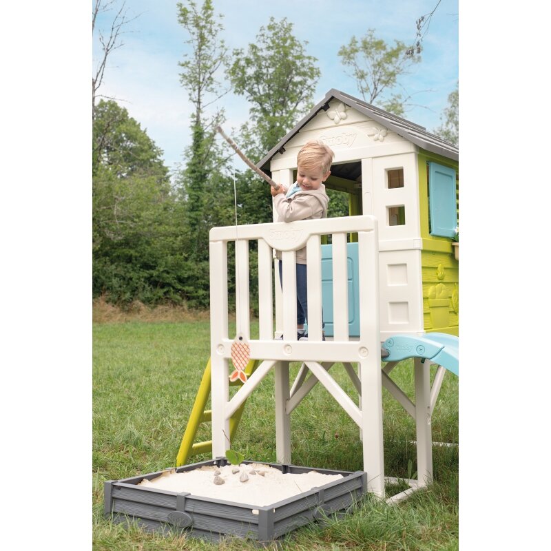 Vaikiškas sodo namelis su čiuožykla ir smėlio dėže Smoby Stilt House kaina ir informacija | Vaikų žaidimų nameliai | pigu.lt