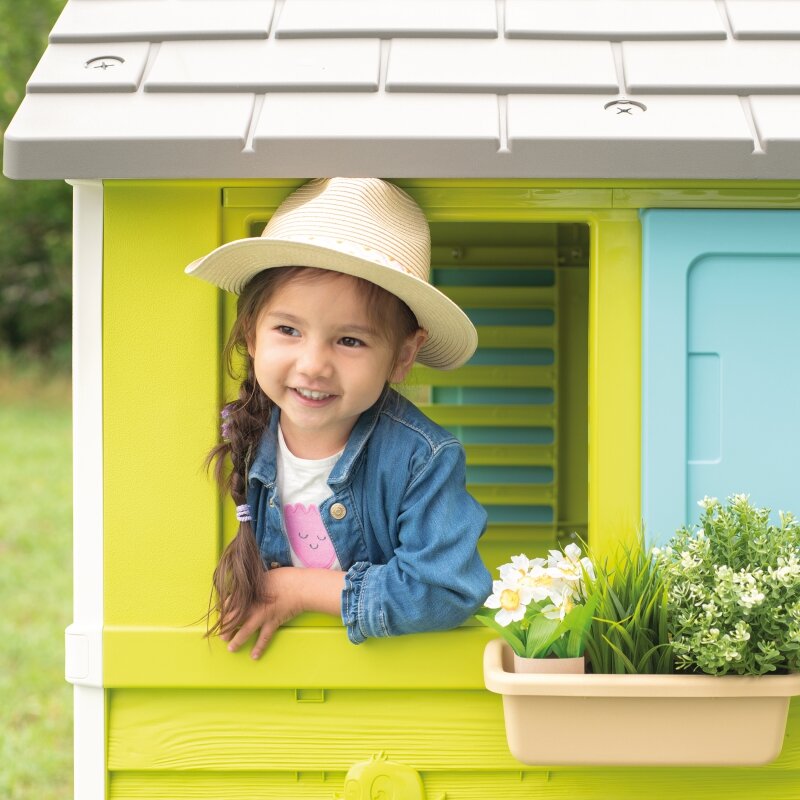 Vaikiškas sodo namelis su čiuožykla ir smėlio dėže Smoby Stilt House kaina ir informacija | Vaikų žaidimų nameliai | pigu.lt