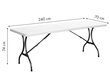Sulankstomas sodo stalas ModernHome ZK-240, baltas kaina ir informacija | Lauko stalai, staliukai | pigu.lt