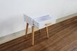 Naktinis staliukas ModernHome WYJ-085, baltas/rudas kaina ir informacija | Spintelės prie lovos | pigu.lt