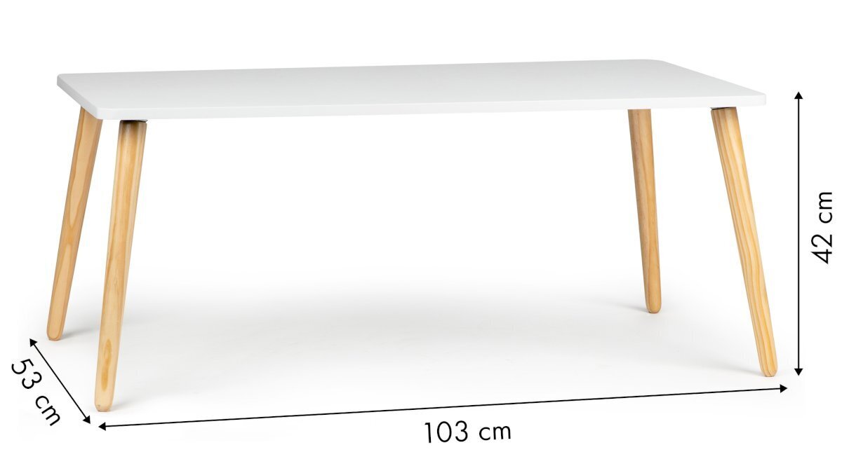Kavos staliukas ModernHome WYJ-610, baltas/rudas kaina ir informacija | Kavos staliukai | pigu.lt