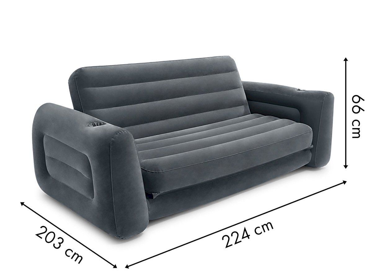 Pripučiama sofa/čiužinys 2in1, 231 x 203 x 66 cm, mėlyna kaina ir informacija | Pripučiami čiužiniai ir baldai | pigu.lt