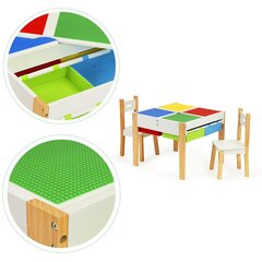 Деревянная мебель для детей набор стол и 2 стула, цветные цена и информация | Детские столы и стулья | pigu.lt