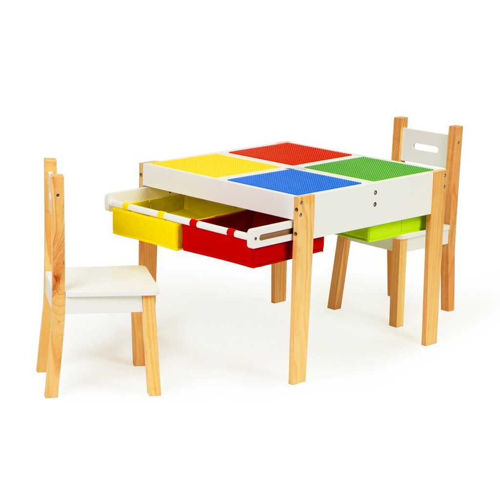 3-ių dalių vaikų baldų komplektas Ecotoys XKF002, įvairių spalvų цена и информация | Vaikiškos kėdutės ir staliukai | pigu.lt