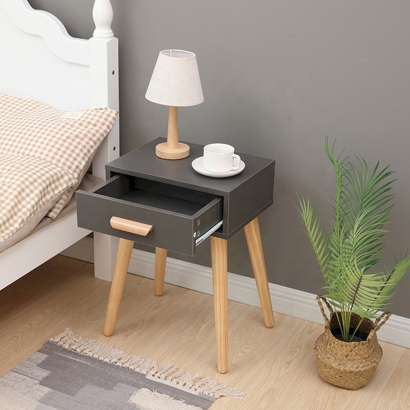 Naktinis staliukas ModernHome WYJ-085, pilkas/rudas цена и информация | Spintelės prie lovos | pigu.lt