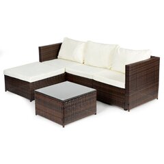 Комплект садовой мебели: угловой диван и стол из ротанга, Oldesio, коричневый цена и информация | Комплекты уличной мебели | pigu.lt