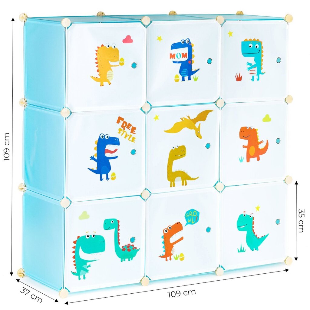 Vaikiška modulinė spintelė ModernHome PJJCBS0009-09A, mėlyna цена и информация | Vaikiškos spintelės | pigu.lt