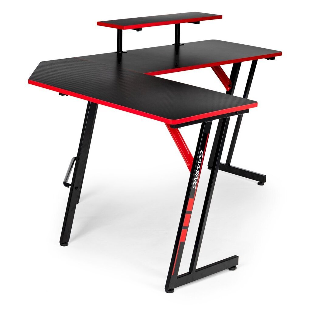Kompiuterinis stalas ModernHome CN-2108, juodas/raudonas kaina ir informacija | Kompiuteriniai, rašomieji stalai | pigu.lt