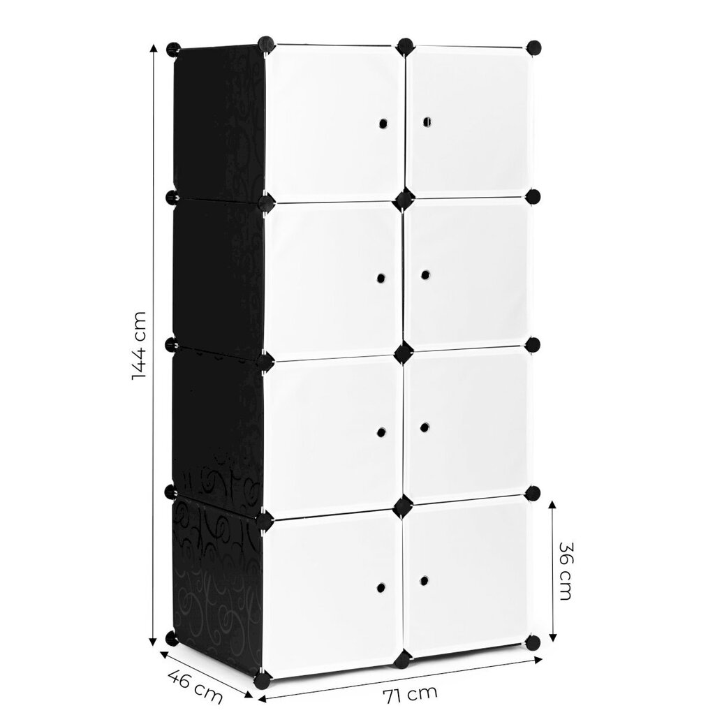 Modulinė batų spinta ModernHome PJJCBS0012, juoda/balta kaina ir informacija | Batų spintelės, lentynos ir suolai | pigu.lt