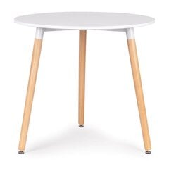 Stalas ModernHome KJZB201, baltas/rudas kaina ir informacija | Virtuvės ir valgomojo stalai, staliukai | pigu.lt