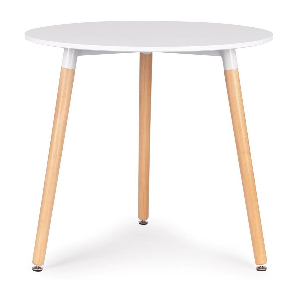 Stalas ModernHome KJZB201, baltas/rudas kaina ir informacija | Virtuvės ir valgomojo stalai, staliukai | pigu.lt