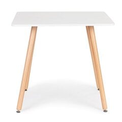 Stalas ModernHome KJSDT-01, baltas/rudas kaina ir informacija | Virtuvės ir valgomojo stalai, staliukai | pigu.lt