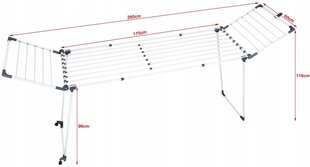 Promis skalbinių džiovyklė, 260x61x96 cm kaina ir informacija | Skalbinių džiovyklos ir aksesuarai | pigu.lt