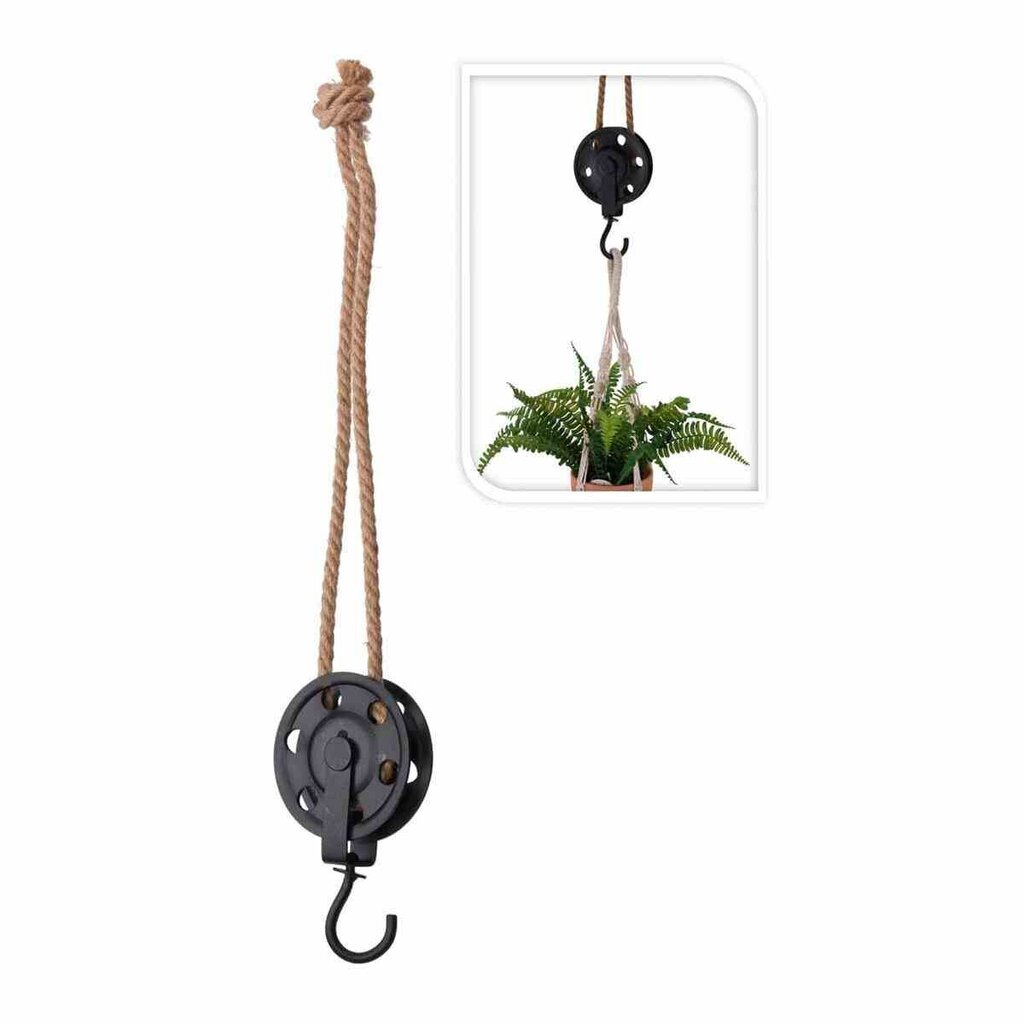 Dekoratyvinis metalinis kablys ant virvės pakabinti gėlių vazonams, 56 cm kaina ir informacija | Gėlių stovai, vazonų laikikliai | pigu.lt
