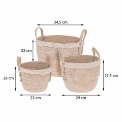 Набор корзин DKD Home Decor Boho (27 x 27 x 23 см) цена и информация | Тумба с ящиками Versa | pigu.lt