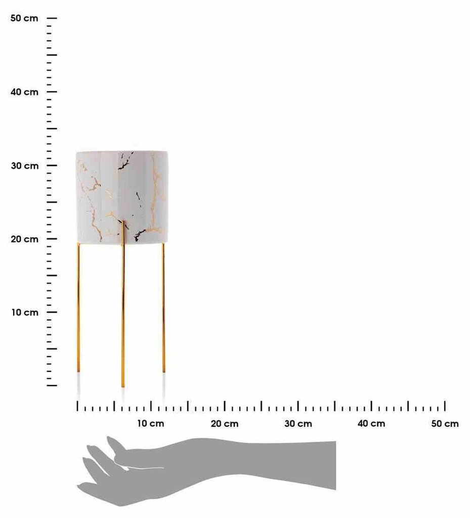 Gėlių vazonas Nila White, 32 cm. kaina ir informacija | Vazonai | pigu.lt