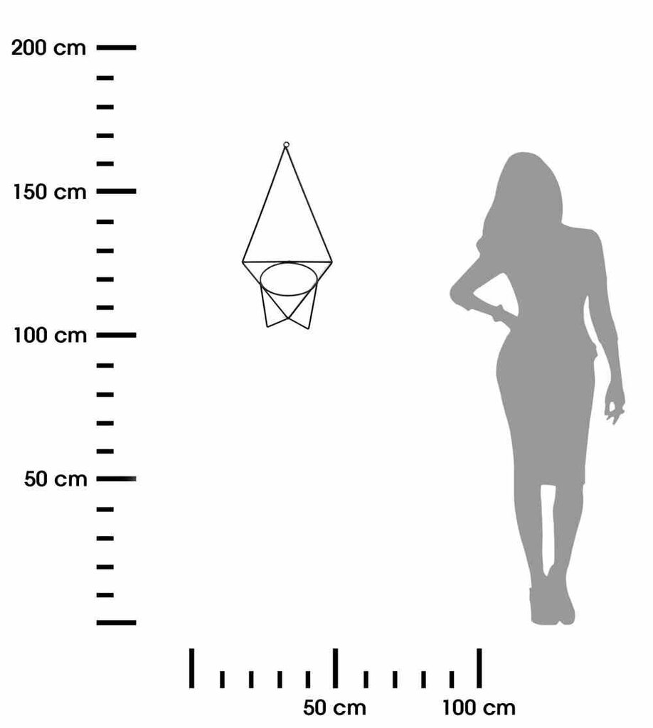 Pakabinamas metalinis gėlių vazono laikiklis Loft, 63 cm, juodas цена и информация | Gėlių stovai, vazonų laikikliai | pigu.lt