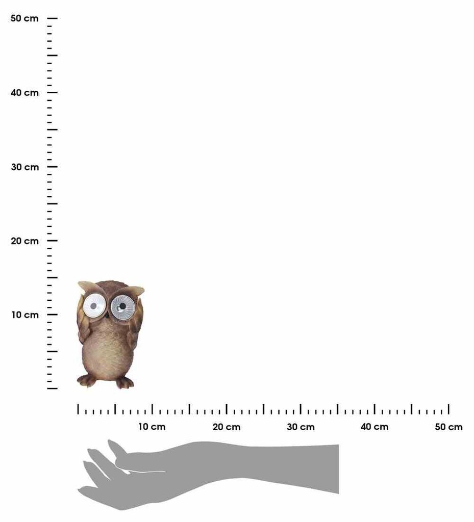 Pelėdos figūrėlė su su LED lempučių akimis DekoracjaDomu, 14,5x9,5 cm kaina ir informacija | Sodo dekoracijos | pigu.lt