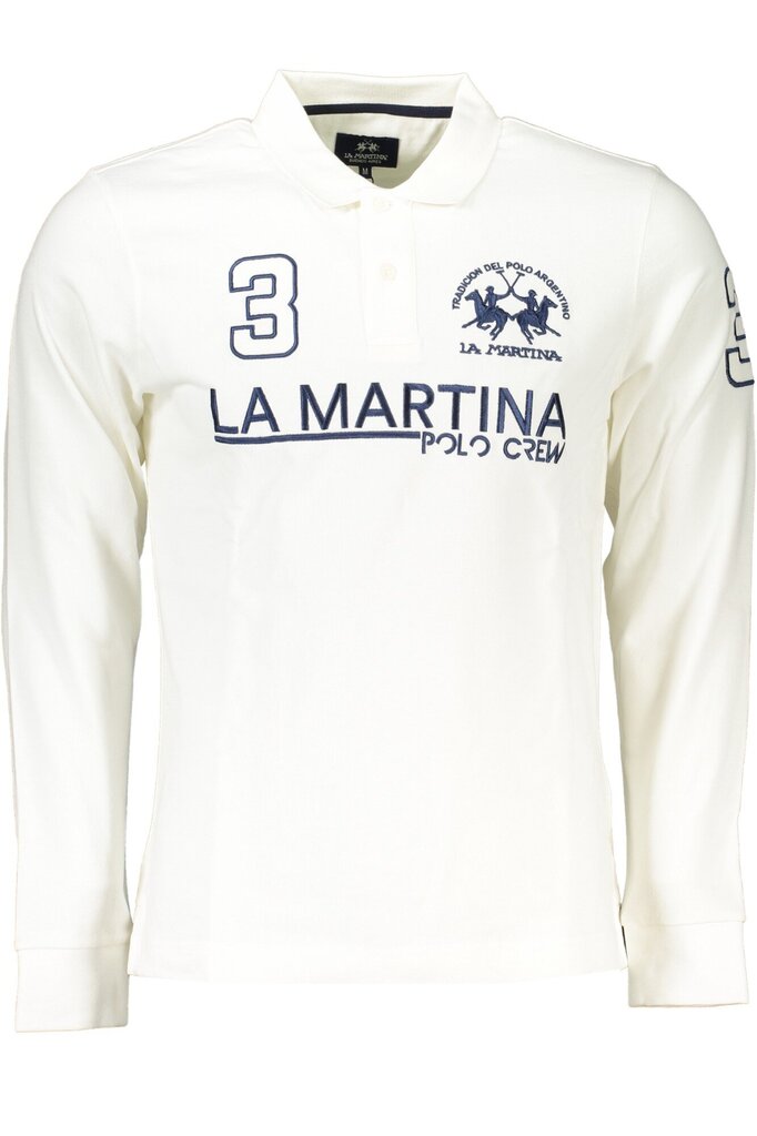 La Martina marškinėliai vyrams XMP313JS005, balti kaina ir informacija | Vyriški marškinėliai | pigu.lt