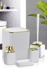 Vonios kambario komplektas baltas/auksinis kaina ir informacija | Vonios kambario aksesuarai | pigu.lt