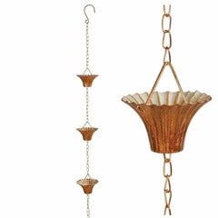 Varinė lietaus latakų grandinė su tulpės formos talpyklomis Esschert design, 259 cm kaina ir informacija | Sodo dekoracijos | pigu.lt