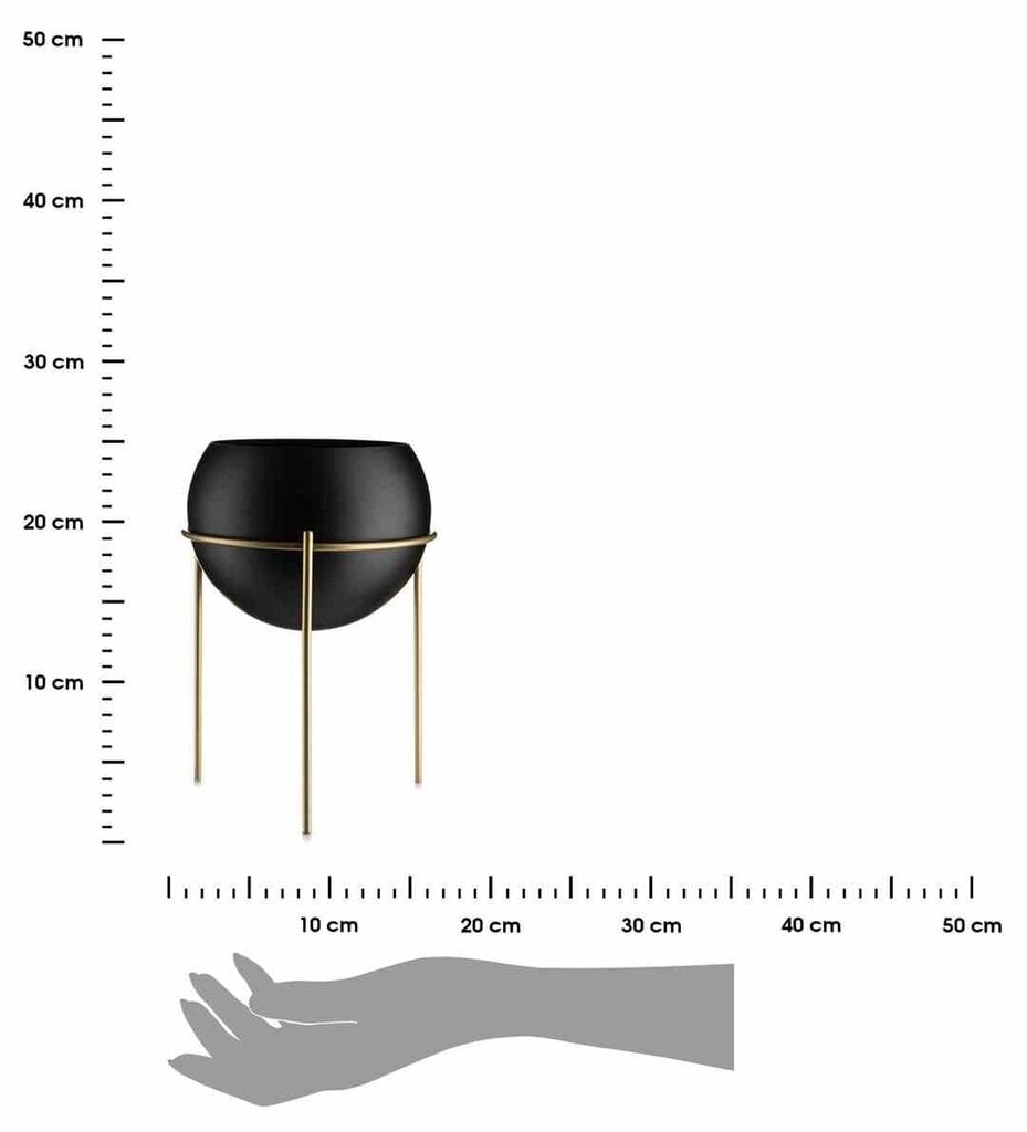 Gėlių stovas su juodu indu vazonui Loft, 25 cm kaina ir informacija | Gėlių stovai, vazonų laikikliai | pigu.lt