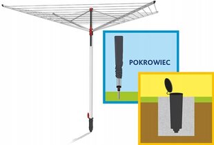 Vileda Sun Lift 168252 50 м вращающаяся сушилка для одежды на открытом воздухе цена и информация | Сушилки для белья и аксессуары | pigu.lt