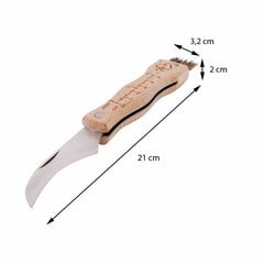 Grybavimo įrankis-peilis su šepetėliu Esschert Design, 1,9x3,4x20,5 cm kaina ir informacija | Turistiniai peiliai, daugiafunkciniai įrankiai | pigu.lt