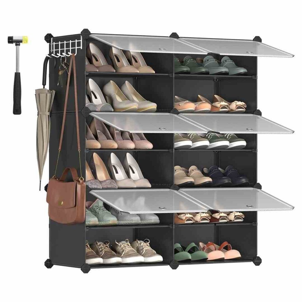 Modulinė batų spinta Songmics, juoda kaina ir informacija | Batų spintelės, lentynos ir suolai | pigu.lt