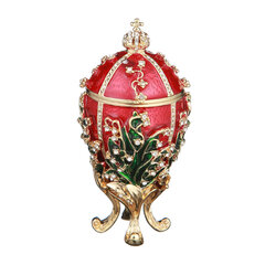 Faberge stiliaus kiaušinis, papuošalų dėžutė Slėnio lelijos kaina ir informacija | Kitos originalios dovanos | pigu.lt