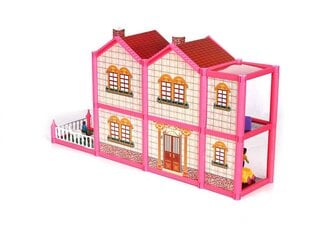 Lėlių namas su baldais, rožinis 955 kaina ir informacija | Žaislai mergaitėms | pigu.lt