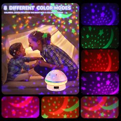 LED проектор галактик и звезд с пультом, заряжаемый через USB цена и информация | Праздничные декорации | pigu.lt